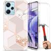 Case - E.F.CONNECTION - For Xiaomi Redmi Note 12 Pro Plus 5G - Slim Protection - Tempered Glass - Marble Design