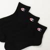 Champion Uni Socken mit Halbfrottee und Viertellänge cm Herren (3-Paar-Set) Einpunkt-Logo, Länge, Schwarz, 25.0 (CMSCY201)