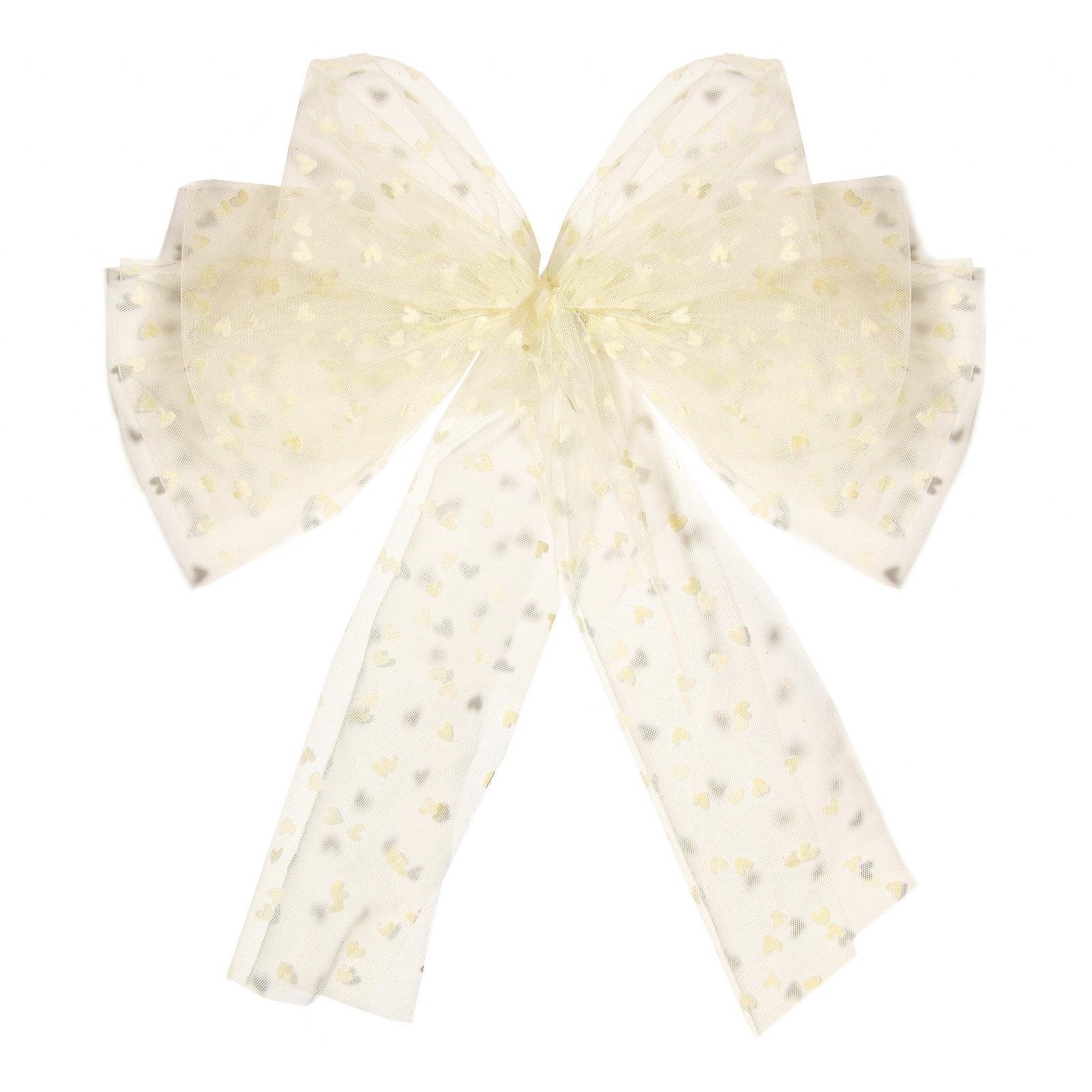 

French Minimalist Lace Heart Bow Hair Clip - Princess Hair Accessory бежевый