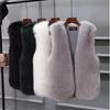 Autumn Winter Women Warm Heavy Coat Vests Adding Cotton White All-match Plush Thicken Fashion Casual Sleeveless Cardigan Tops