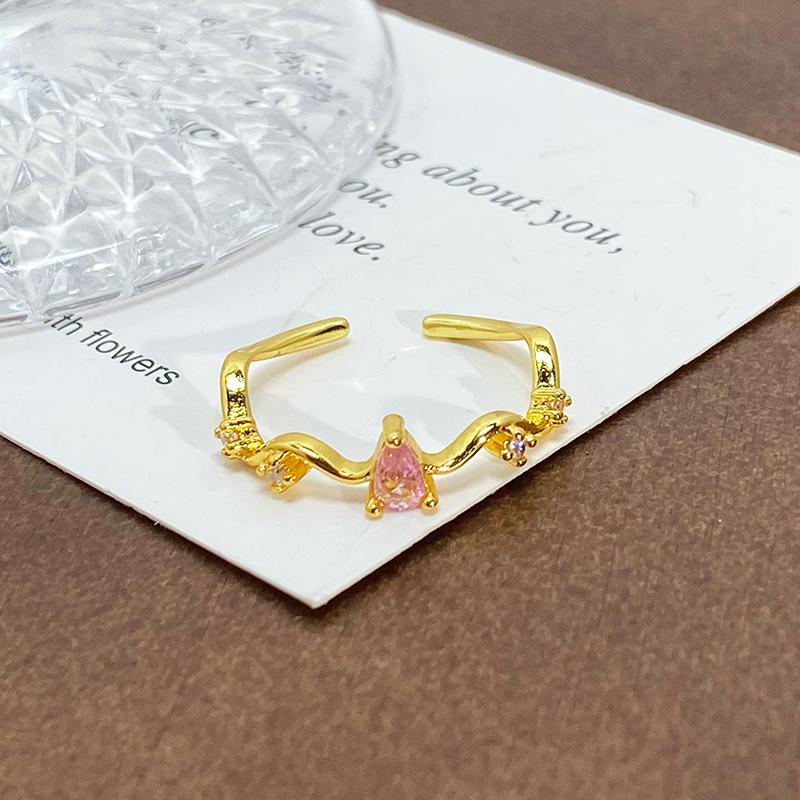 Blind Box Medieval Vintage Gold Niche Retro High-End Open Ring Color Treasure Light Luxury Ring Woman
