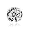 Authentic Original Copper Metal Lucky Tree of Life Charm Bead Components Heart Bead Components Secure Safety Chain Pendant Bead Components Compatible