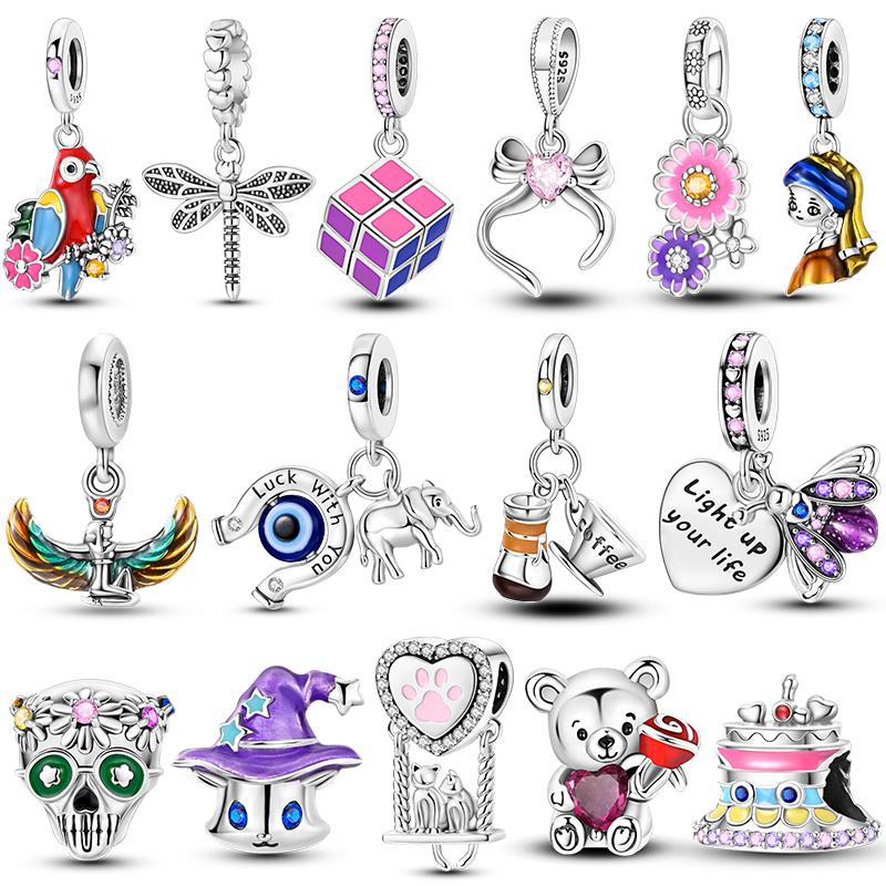Copper Charms Cat Cake Firefly Pendants Beads Fit Original Pan Bracelet Necklace Making Fashion Jewelry