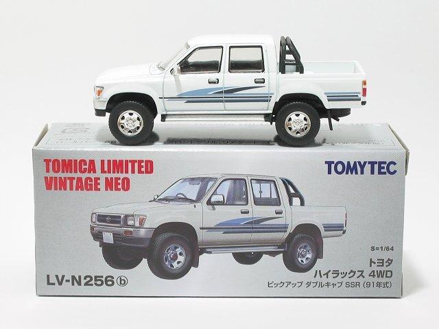 Toyota Hilux 4WD Pickup Double Cab SSR 1991 Model Diecast (White) LV-N256b [Tomix 1/64 Car] [Tomica Time]