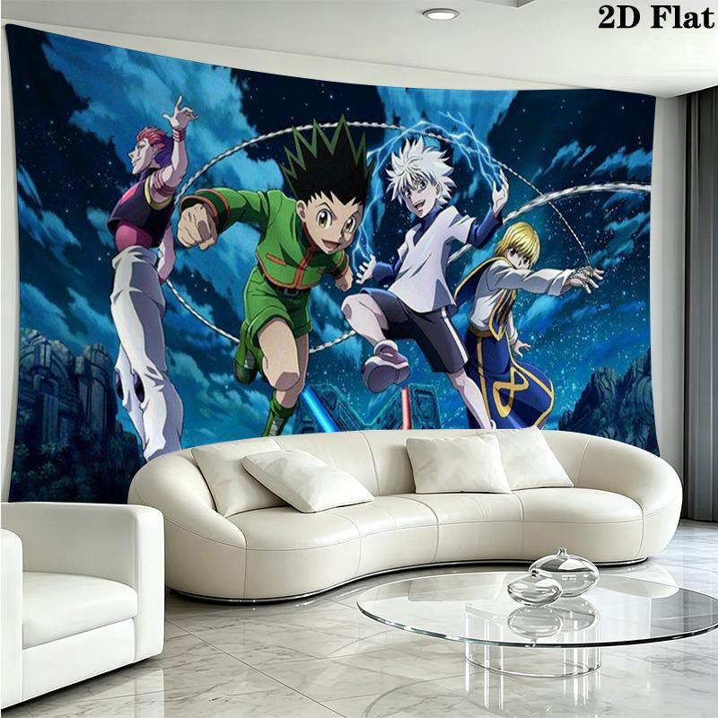 Hunter x Hunter Wall Tapestry Aesthetic Wall Hanging Printed Fabric Blanket Decorative Tapestries for Bedroom Living Room Home Decor