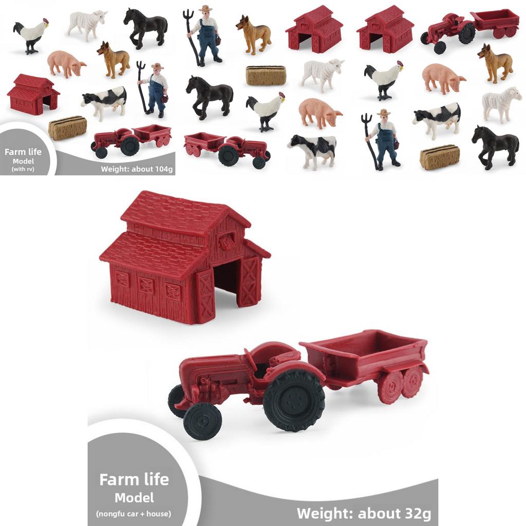 Farm Life Animal Figurine Set Pvc Farmyard Scene Model For Childrens Play And Collection