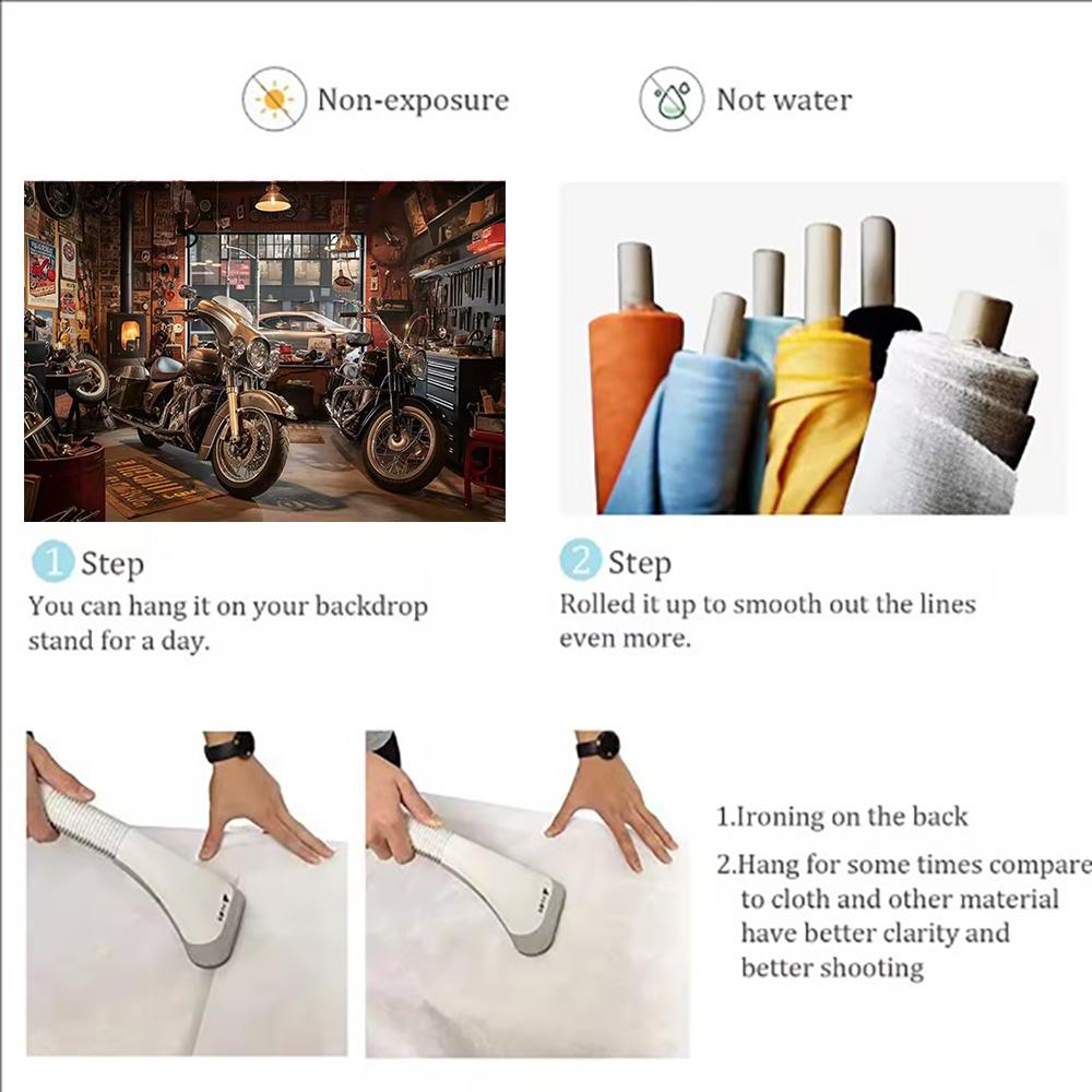 Retro Motorcycle Garage Workshop Theme Backdrop Vintage Hot Car Garage Party Decorations Nostalgic Photography Background Gifts2657