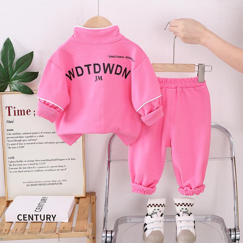Girls' Korean Style Spring/Autumn Zipper Sweatshirt & Pants Two-Piece Set