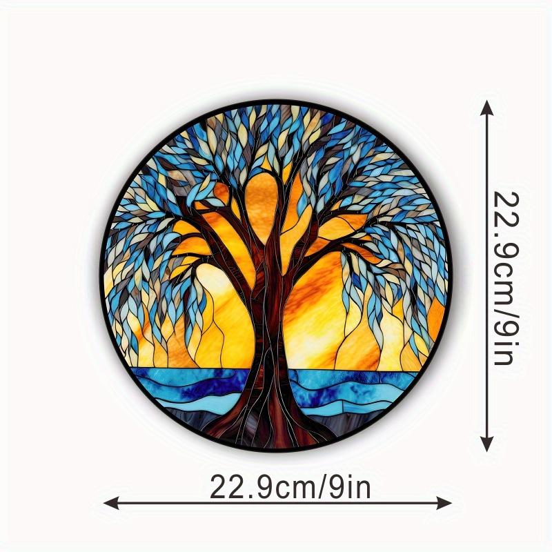 2D Flat Tree of Life Acrylic Decoration Sign, Home Decor Plaque Hanging Wall Art Decorative Garden Decoration for Room Door Signs Hanging Square Livin