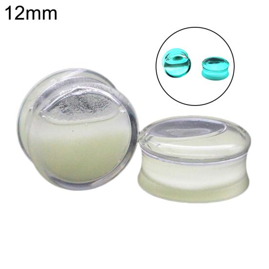 Светящиеся прозрачные акриловые жидкие телесные туннельные затычки для ушей, ювелирные изделия для пирсинга 12 mm