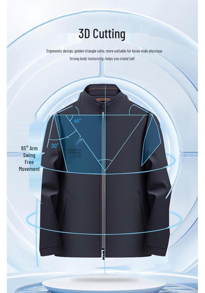 Men's Versatile Stand-up Collar Business Jacket - Spring & Autumn Casual Outerwear 