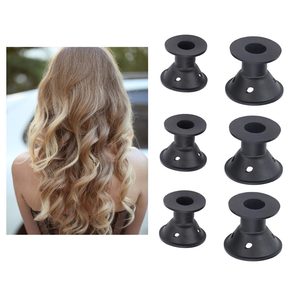 20pcs Mushroom Shaped Hair Curler Household Silicone Women Girls Hair Roller Styling Tool Black