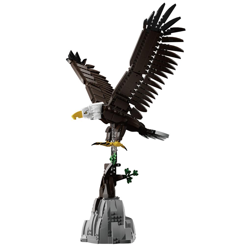 

1060 ШТ. Будівельні блоки «Білоголовий орел» Модель тварини «Орел, що ширяє» Цеглинки Креативні настільні прикраси Дитяча DIY іграшка Святкові подарунки