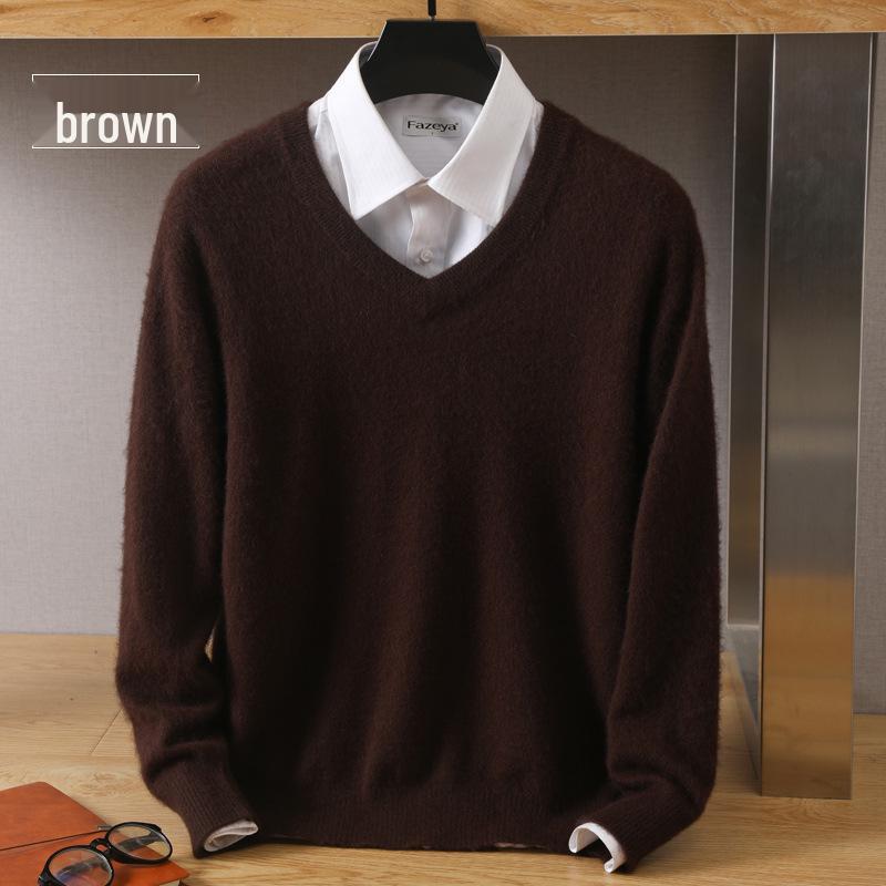 Men's Luxury Cashmere Knit V-Neck Sweater - Autumn/Winter Collection