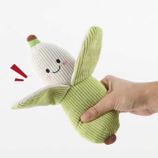 Squeaky Plush Dog Toy Onion Banana Shaped Chew Toys for Puppies Small Dogs Sound Making Dog Toys for Teeth Cleaning Interactive Play