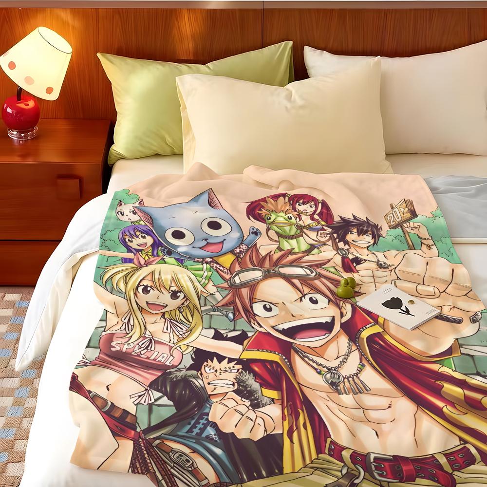 Anime F-Fairy T-Tail Throw Flannel Throw Blanket, Lightweight Cozy, Durable Washable cute Cool
