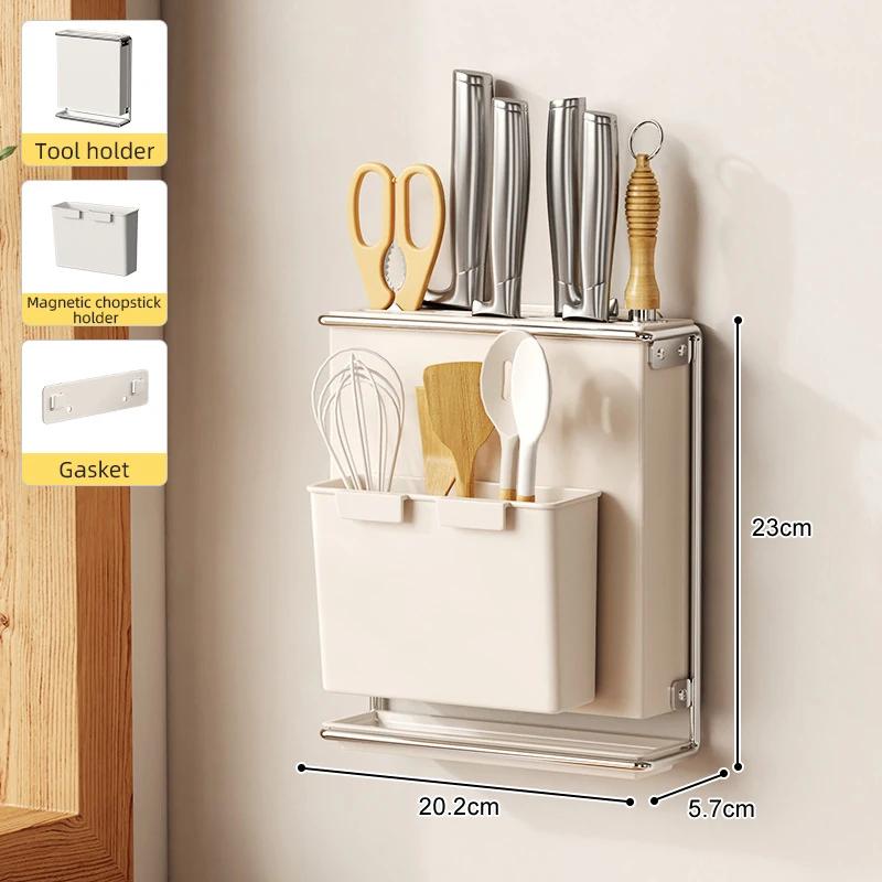Kitchen Knife Drying Holder With Drainer Integrated Knives Chopsticks Fork Spoon Storage Rack Sink Utensils Organizer Container