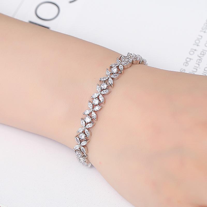 ZAKOL High Quality AAA Cubic Zirconia Tennis Bracelet Shiny Crystal Zircon Charm Bracelets Bridesmaid Zircon Gift
