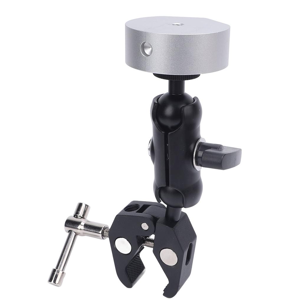 Satellite Clamp Bracket Adapter Set Aluminum Alloy Adjustable Clamp Bracket Kit for Mini for RV Pole Yacht Silver