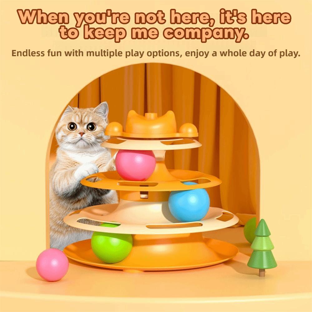 Physical Exerciser Kitten Toys 3 Layer Pet Plaything Fun Puzzle Game Cat Toy Tower  Multi-Cat