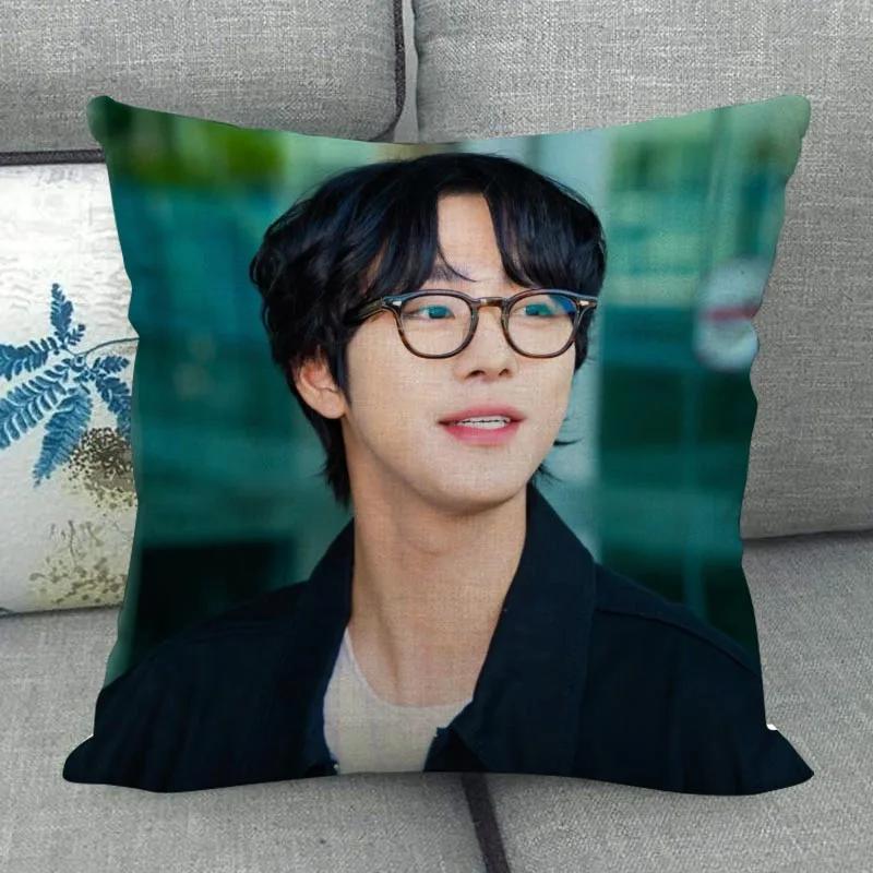 Custom Ahn Hyo Seop Pillowcase Wedding Decorative Cotton Linen Pillow Case For Home Pillowcover 45X45(One Sides)