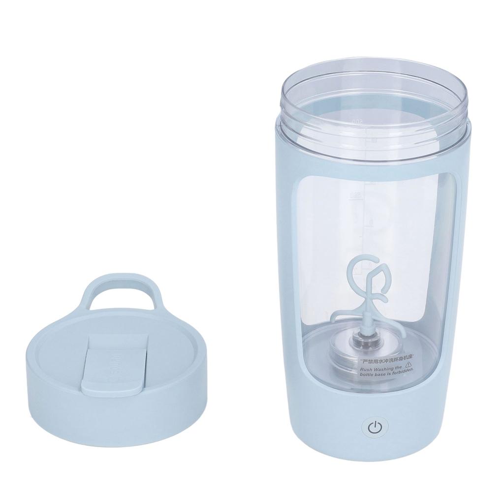 Elektrische Shakerflasche 650ml USB-Aufladung Tragbar Blau BPA-frei Pulvermischbecher für Zuhause Büro