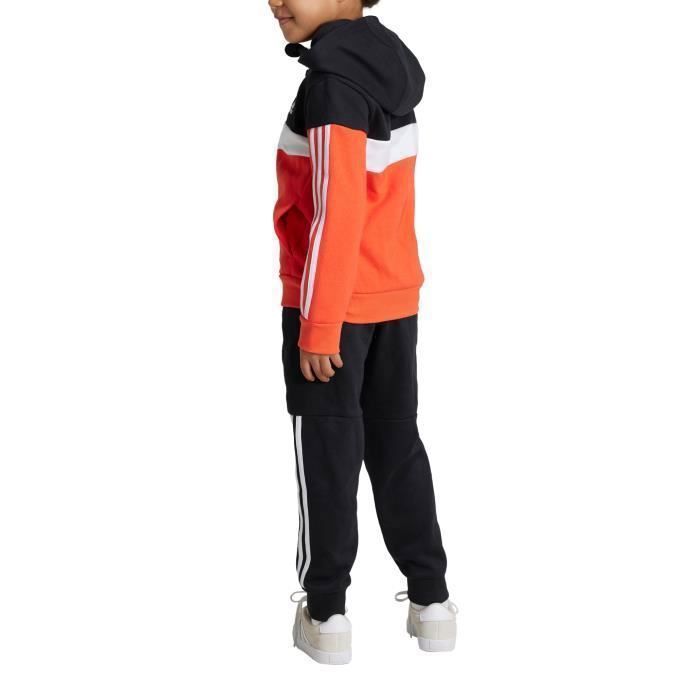 Trening Copil - Adidas - Tiberio 3-Stripes - Fleece - Negru - Mâneci lungi