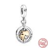 Fit Original Pantaro Charms Bracelet 925 copper Two-tone Heart Ring Mom Tree Bicycle Star Castle Candle Golden Beads DIY Zircon