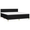 3140635 vidaXL Lit à sommier tapissier avec matelas Noir 180x200 cm Tissu