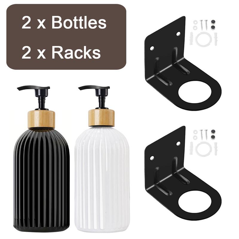 Refillable Strip Soap Dispenser Hotel Wall Mounted Soap Dispenser Set Hand Sanitizer Shampoo Conditioner Bottle Holder for Shower Wall
