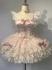 Robe Élégante Kawaii Lolita Douce Japonaise pour Femmes Y2k Design à Nœud Mini Robe de Princesse Dentelle Féminine Tenues Chic pour Anniversaire