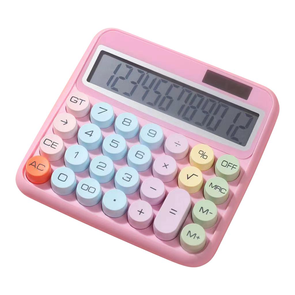 Roztomilá 12místná kalkulačka s velkým LCD displejem Kalkulačka mechanických spínačů s velkým LCD displejem pro studentské kancelářské práce