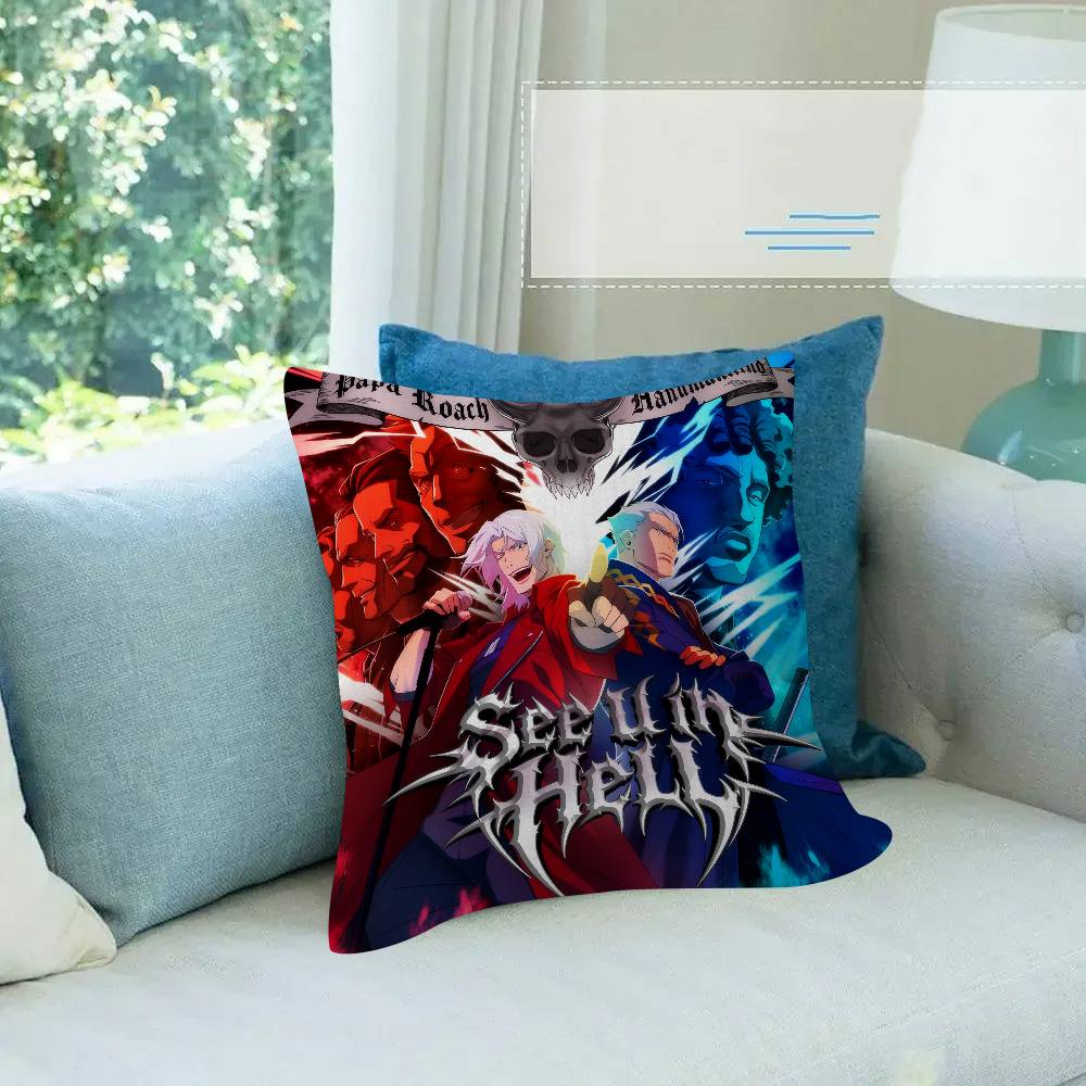 Famous Anime DDevil May Cry   Cushion Cover x Polyester Sofa Cushions Decorative Throw Pillows Home Decoration Pillowcover