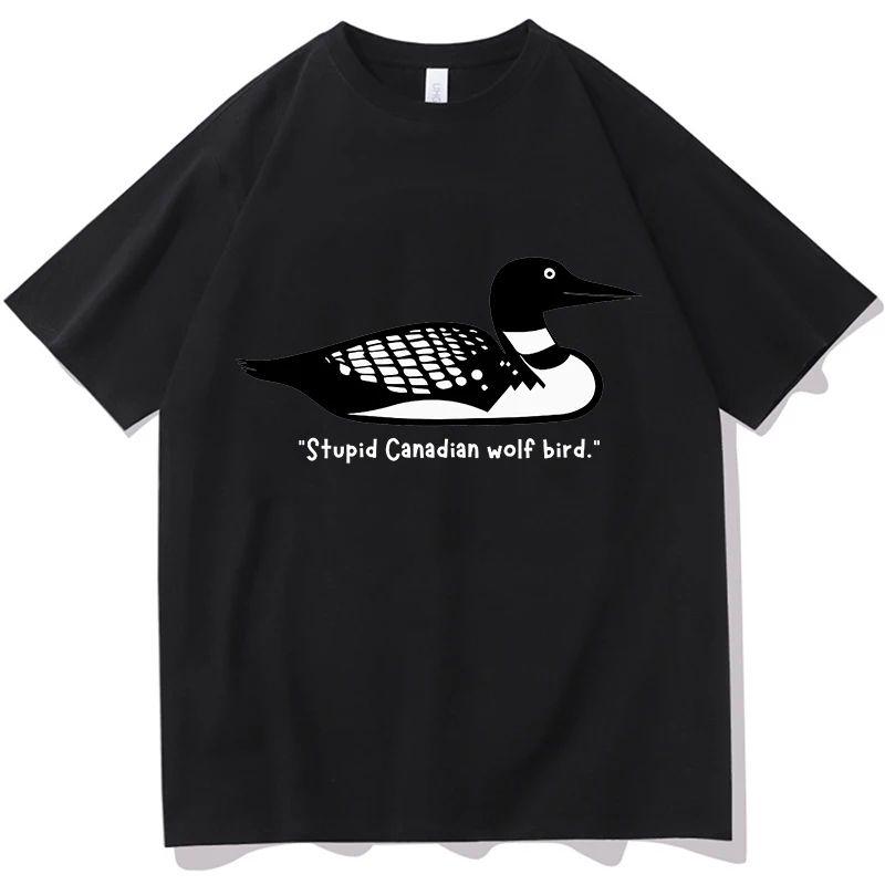 Lustige Meme Ästhetik Kleidung Heizwettbewerb T-Shirt Dummer Kanadischer Wolf Vogel T-Shirt Herren Damen Mode Muster Hemd