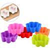 12pcs Reusable Silicone Baking Cups Flower Design Muffin Liners Non-stick Cupcake Molds Safe for Ovens Freezers for Desserts Puddings and More Random