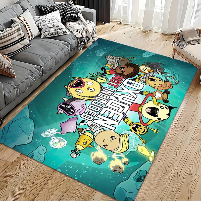Fun Cartoon Space Adventure Characters Rug Non-slip rug suitable for living room and bedroom sofas.