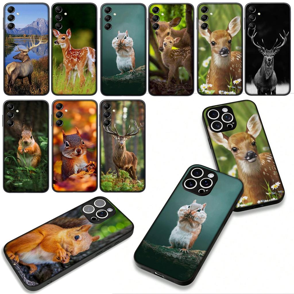 Cover for Apple iPhone 16 15 14 Plus 13 12 Mini 17 Pro Max + ProMax 16E Air Phone Case Sika Deer Squirrel