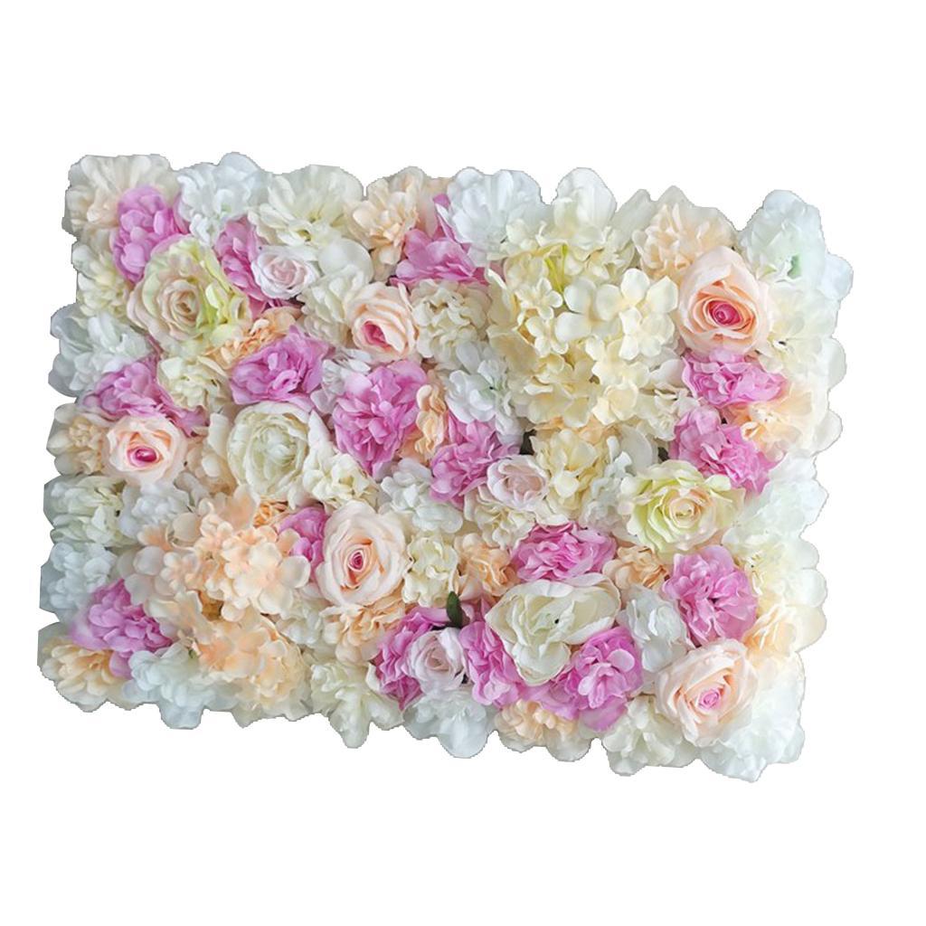 Artificial Silk Rose Flower Wall Christmas Fake Flower Panel for Wedding Party