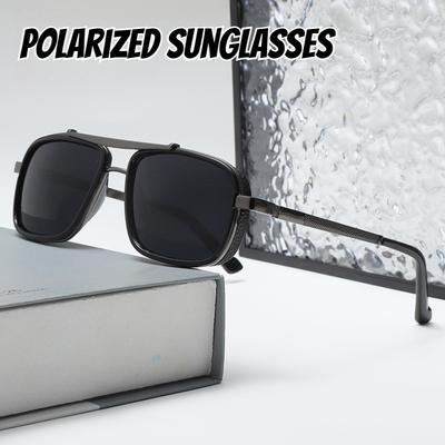 Nuevas Gafas de Sol Polarizadas TAC de Moda Cuadradas Retro Punk de Metal Protección Ocular UV400 para Conducir al Aire Libre Viajes