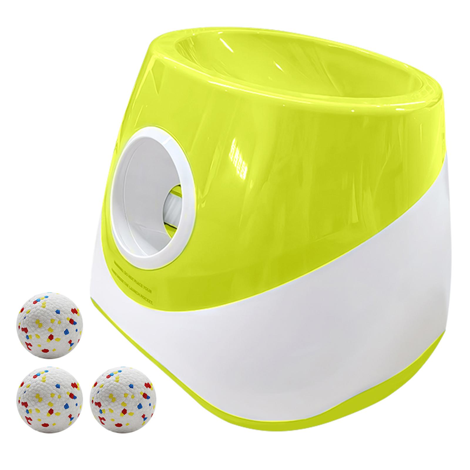 Dog Ball Thrower Launcher with 3 Tennis Balls Automatic Dog Ball Launcher Rechargeable Small Dog Ball Thrower for Small Dogs жёлтый