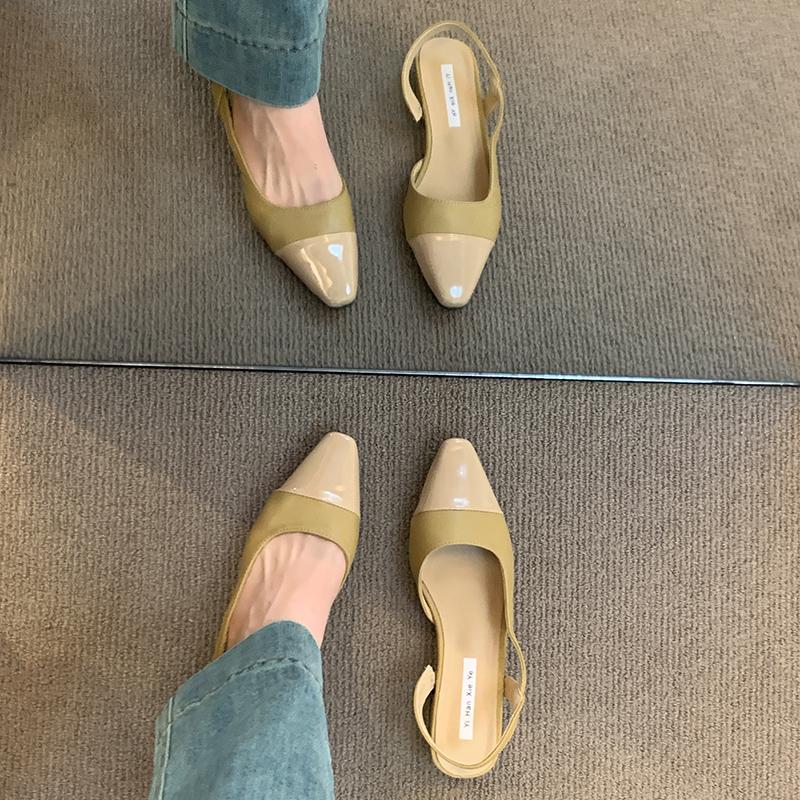 Copriscarpe Estivo Punta Aperta Sandali da Donna Tacchi Spessi Semplici Ciabatte Zoccoli Scarpe Donna Eleganti Scarpe da Festa Sandalias
