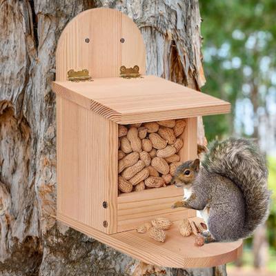 Kreative Entfernung Abdeckung Umweltfreundliche Eichhörnchen Feeder Holz Vogel Lebensmittel Haustier Zubehör