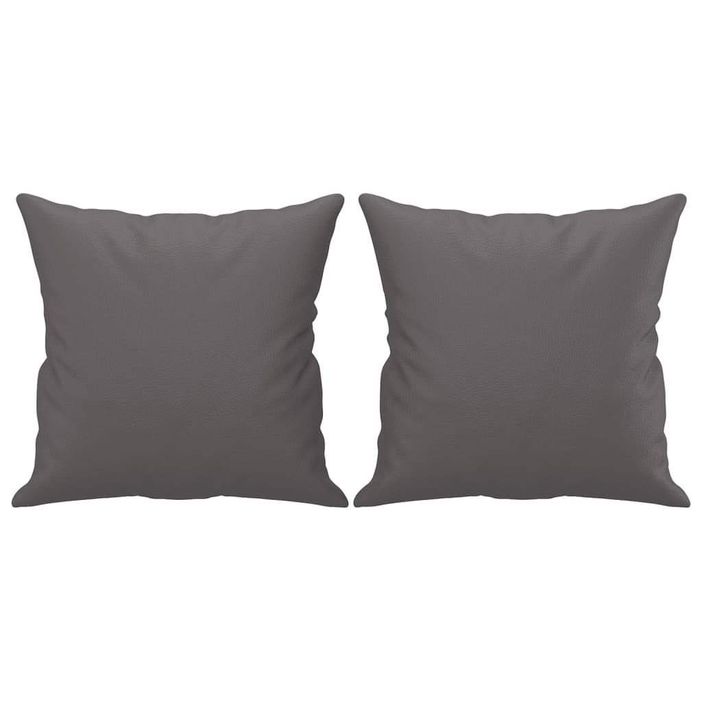 Vidaxl 2-Osobowa Sofa Z Poduszkami, Szara, 140 Cm, Sztuczna Skóra