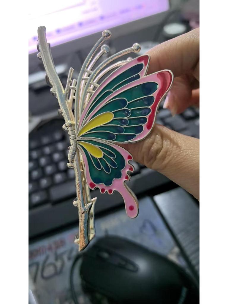 9-Color Painted Butterfly Hairpin - Ancient Style Shark Clip Ornament