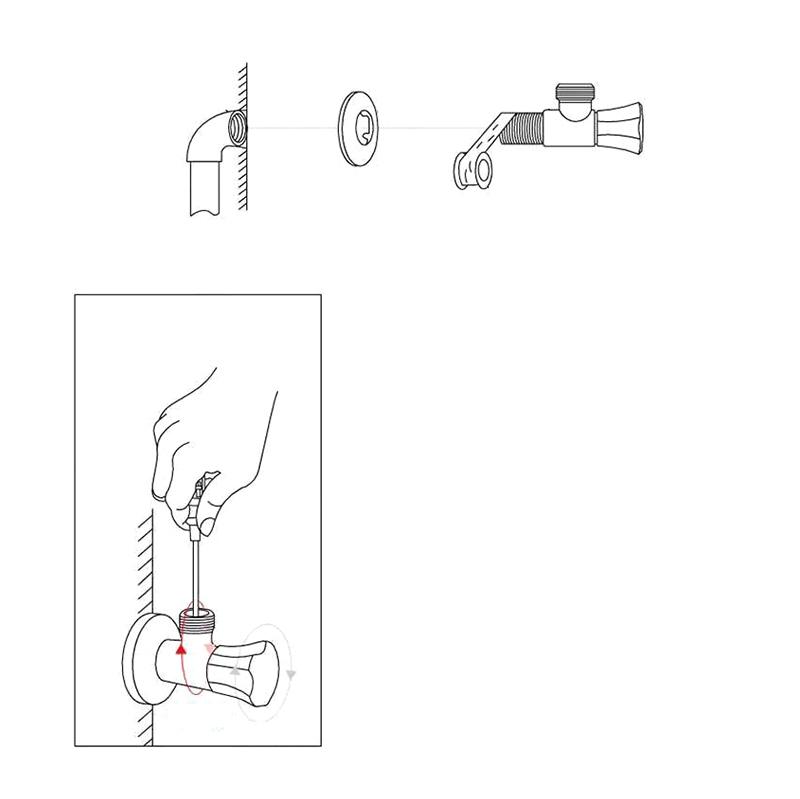 Eckventil Toilettenwasserstoppventil Warmwasserbereiter-Ventil 201 Edelstahl Kaltzulaufventil für Badezimmer Küchen Toilette