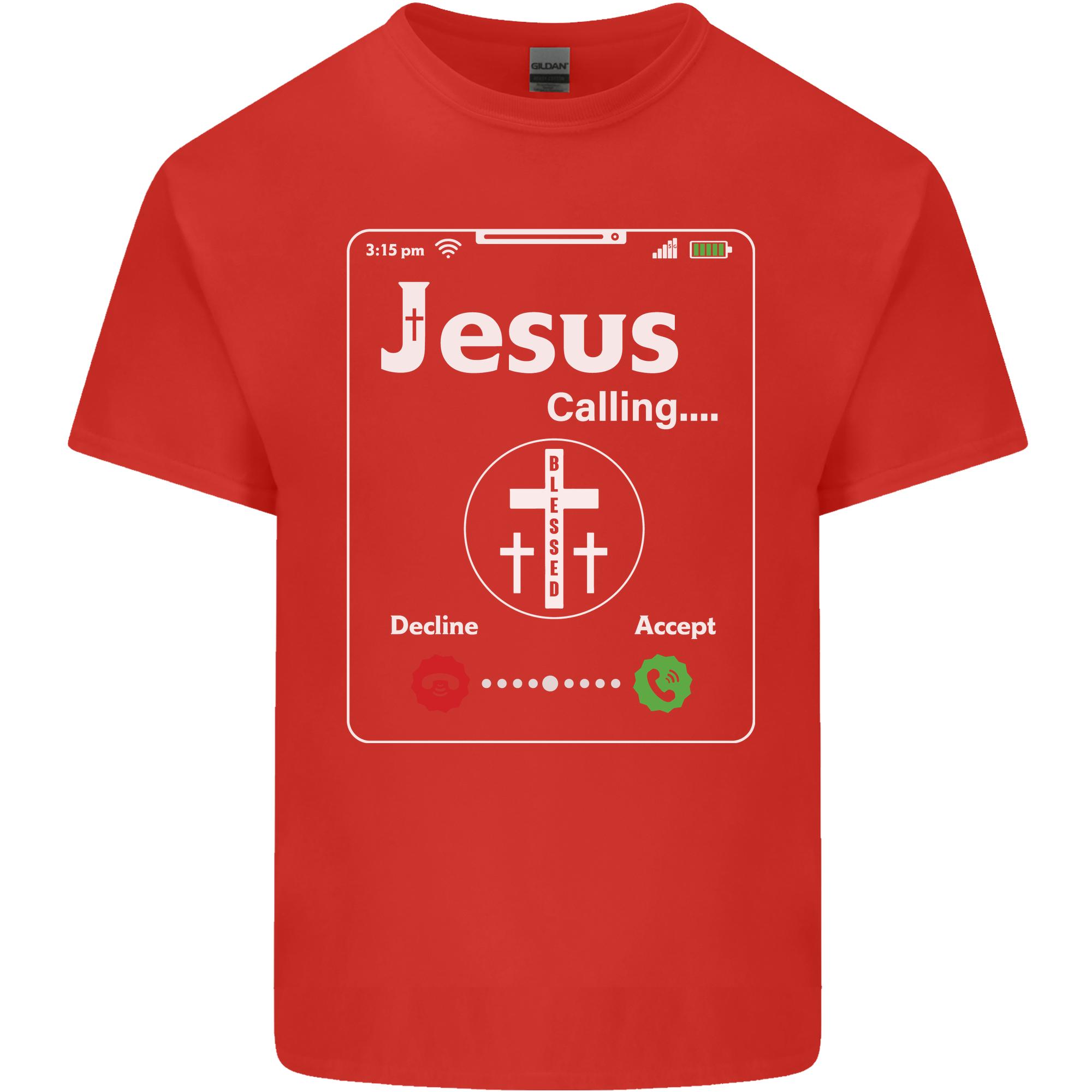 Jesus is Calling Christian Christianity Unisexs Light Cotton TShirt S