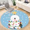 1pc Christmas Dog Office Round Area Rug, Indoor Mat Suitable For Office, Under Office Chairs Bedroom Living Room Home Decor, Room Deco200