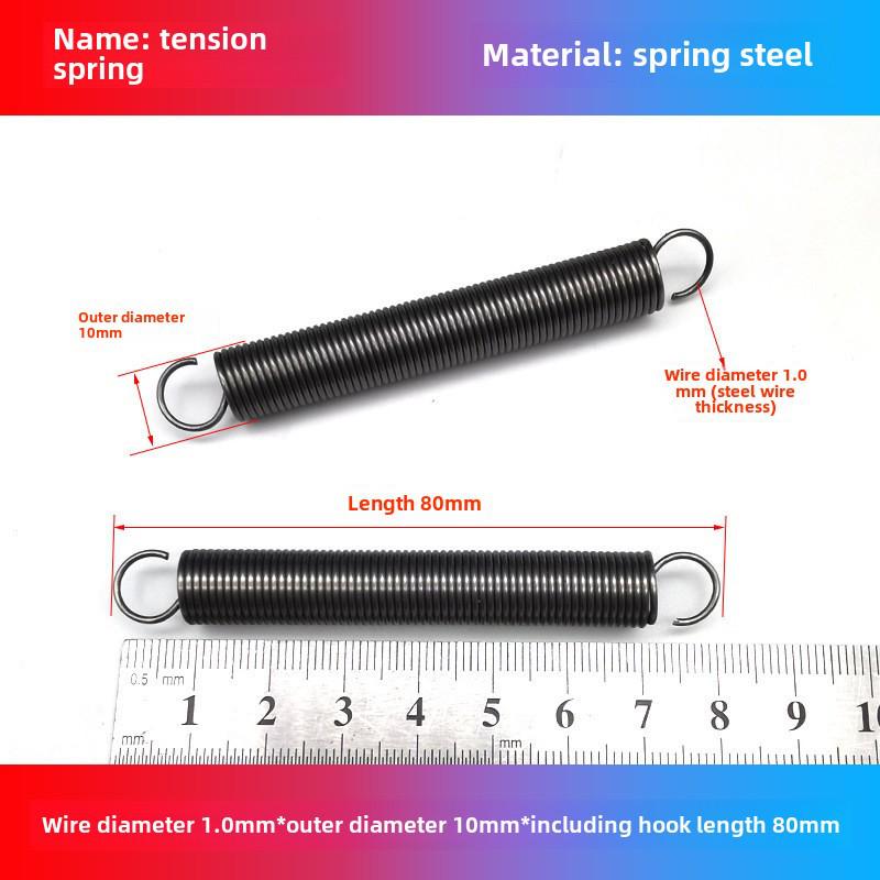 1.0mm Yellow Spring Steel Tension Spring with Hook Clamp for Mop Brake Binding Machine