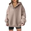 Autumn and Winter Women's Sportswear Solid Color Long Sleeved Hooded Solid Color Loose Sweatshirt