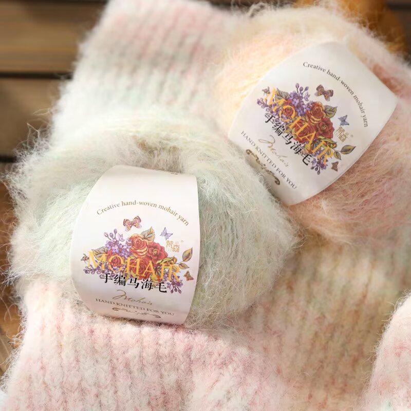 Filato in Lana Alpaca Mohair Seta Tinta Unita per Lavorare a Maglia a Mano Maglioni, Sciarpe e Sciarpe